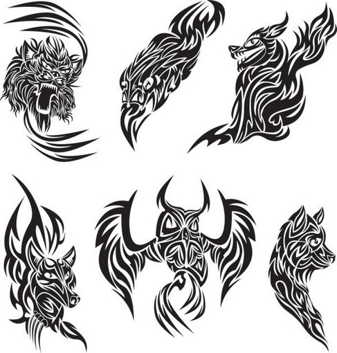 Animal tattoo patterns classic