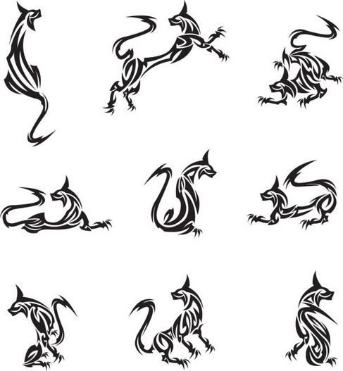 Animal tattoo patterns classic